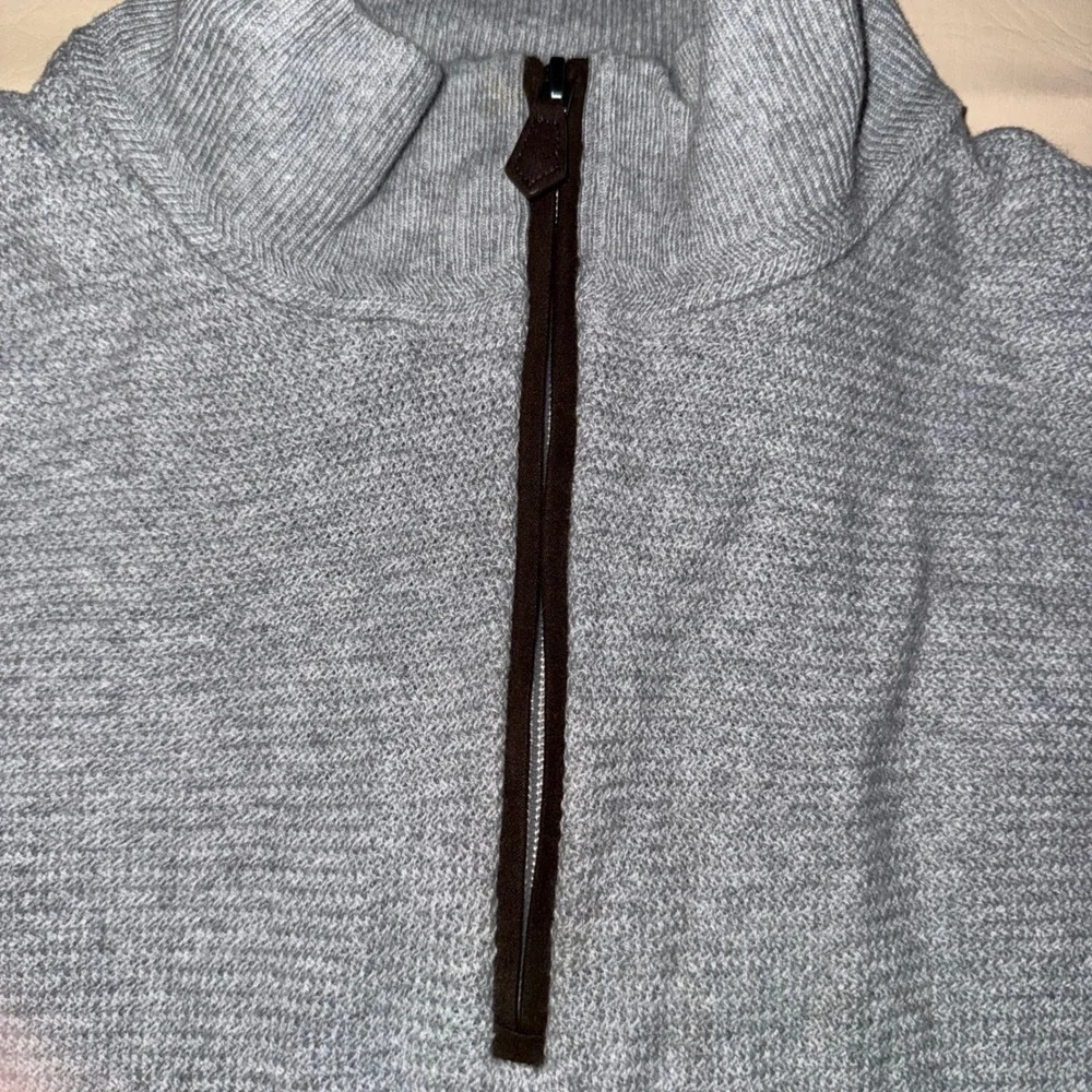 Jos‎ A. Bank Reserve Mens Gray Quarter Zip Long Sleeve Sweater Pullover Knit XL